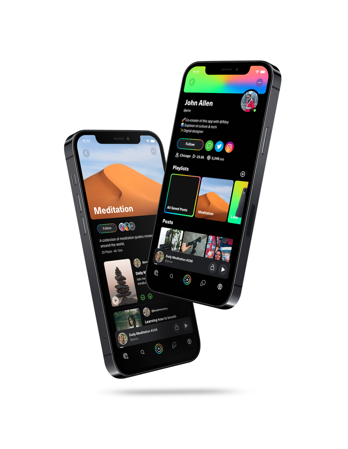 Lava mobile app profile and playlist